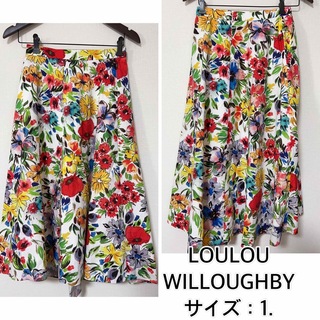 ルルウィルビー(LOULOU WILLOUGHBY)のLOULOU WILLOUGHBY❤️フラワーガーデンスカート　花柄　フラワー(ひざ丈スカート)