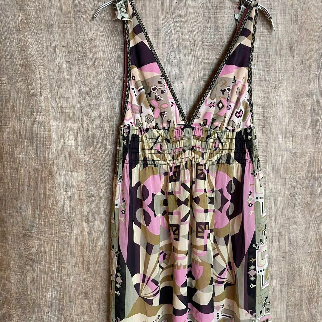 hicole hiller ヒコルヒラー ジャンパースカート 総柄 シルク 4の通販