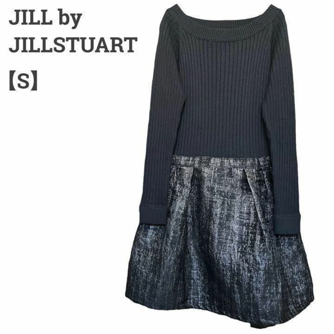 JILLSTUART(ジルスチュアート)のジルスチュアート レディース【S】ニットワンピース♡ウール混 エレガント♡黒 レディースのワンピース(ひざ丈ワンピース)の商品写真