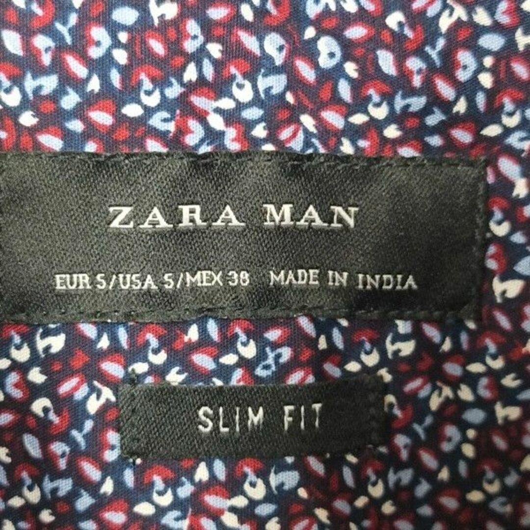 ZARA(ザラ)のszocs様専　ＺＡＲＡ　花柄　総柄　ドレスシャツ　スリムフィット　紫パープル メンズのトップス(シャツ)の商品写真