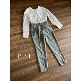 プラステ(PLST)のPLST プラステ　テーパードパンツ　グレー　S(クロップドパンツ)