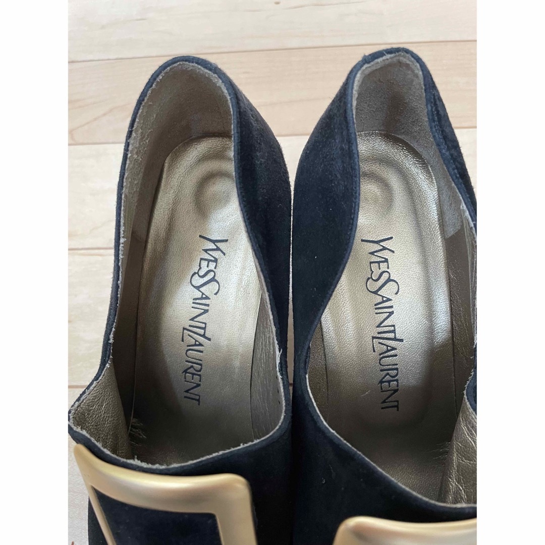 Yves Saint Laurent(イヴサンローラン)のイヴサンローラン　パンプス　ショートブーツ　ベロア　35 1/2 レディースの靴/シューズ(ハイヒール/パンプス)の商品写真