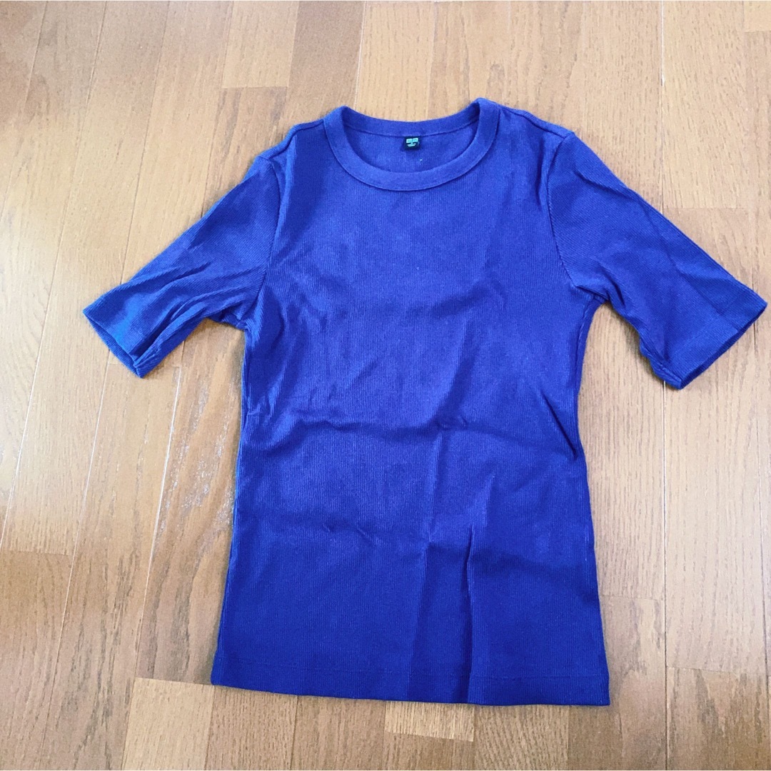 UNIQLO(ユニクロ)のリブクルーネックT レディースのトップス(Tシャツ(半袖/袖なし))の商品写真