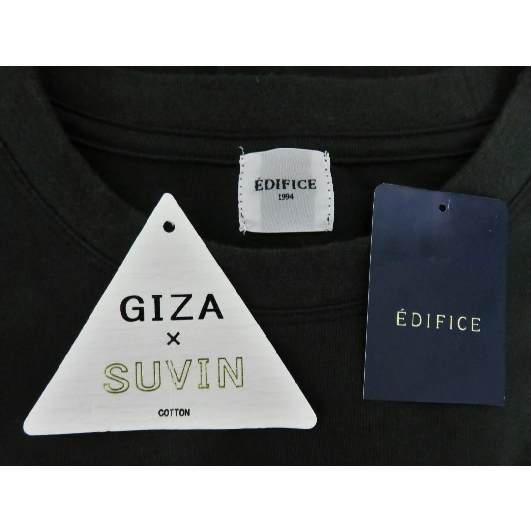 EDIFICE(エディフィス)のEDIFICE ギザ スビンコットン ラウンドヘム Tシャツ S グリーン メンズのトップス(Tシャツ/カットソー(半袖/袖なし))の商品写真