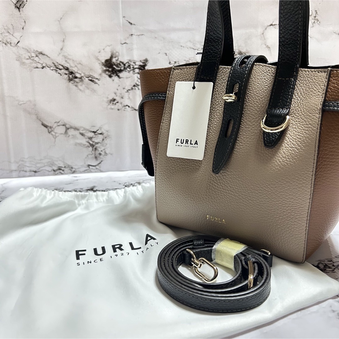 【新品】FURLA ネットミニ　新色バイカラー