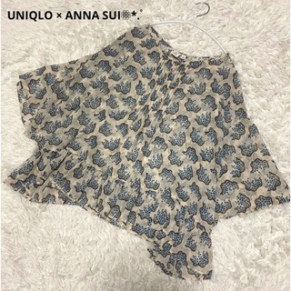ユニクロ(UNIQLO)のUNIQLO × ANNA SUI シフォン ブラウス  Mサイズ 良品(シャツ/ブラウス(半袖/袖なし))
