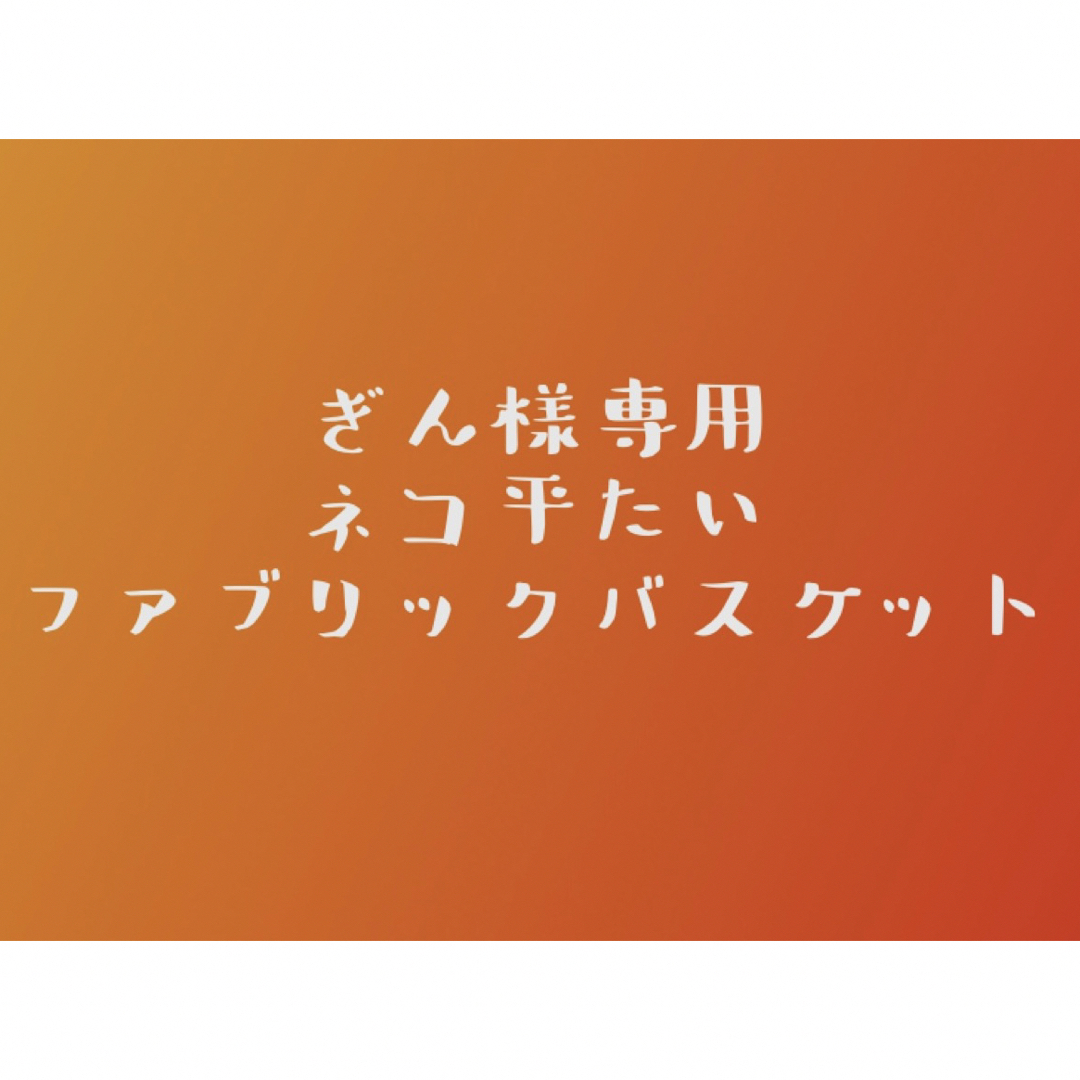 ぎん様専用　ネコ　平たいファブリックバスケット ハンドメイドのインテリア/家具(ファブリック)の商品写真