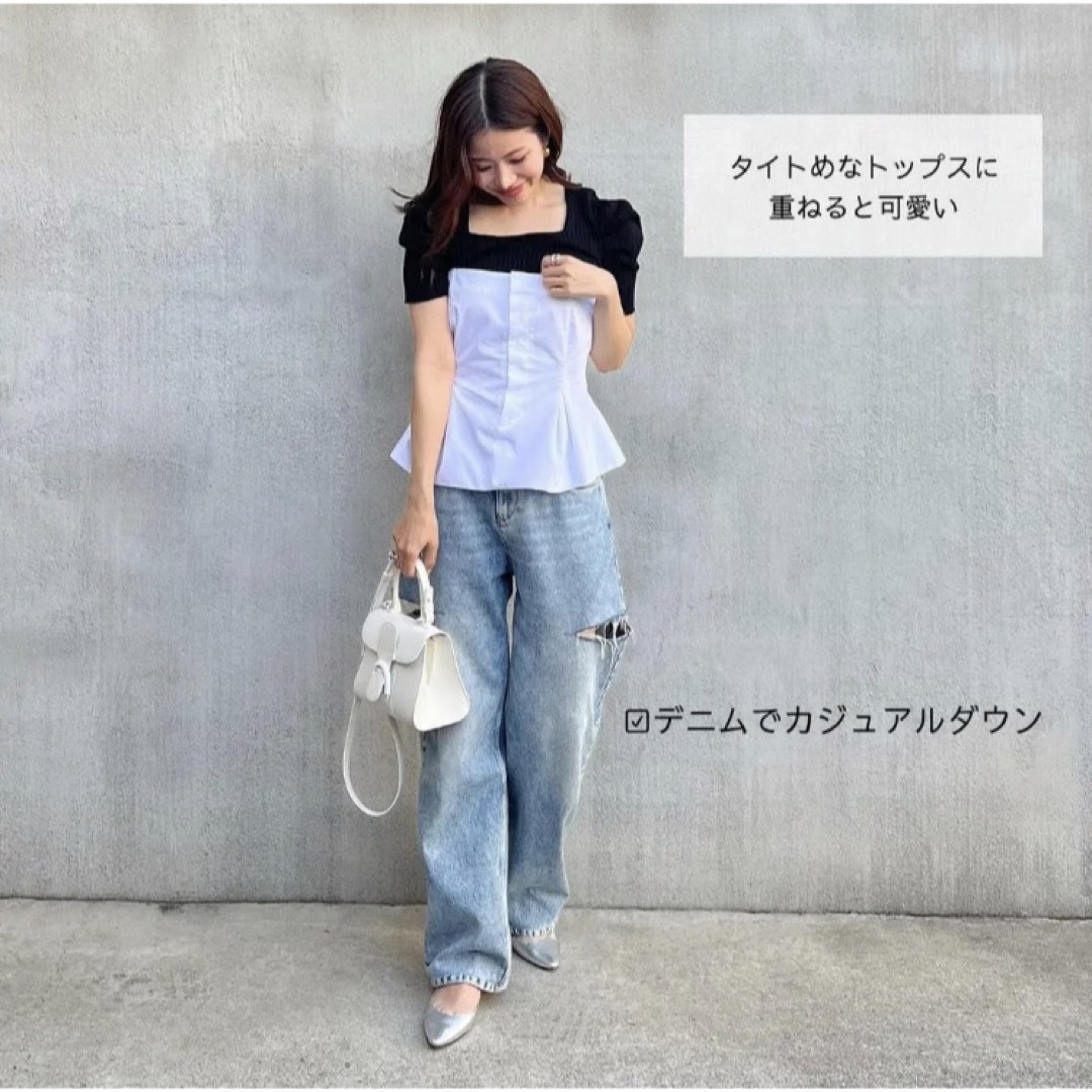 ZARA(ザラ)の限定一点！新品未使用★ZARA　ストラップレス ギャバジン トップス　XS レディースのトップス(ベアトップ/チューブトップ)の商品写真