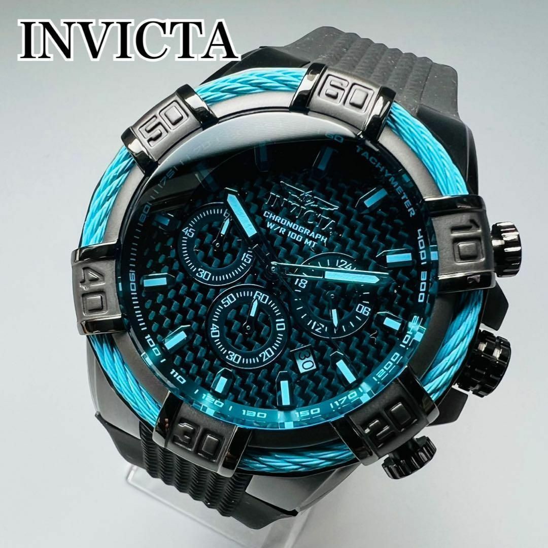 ステンレスバンド腕時計 INVICTA  インビクタ ブルー 新品 ケース付属 ボルト メンズ