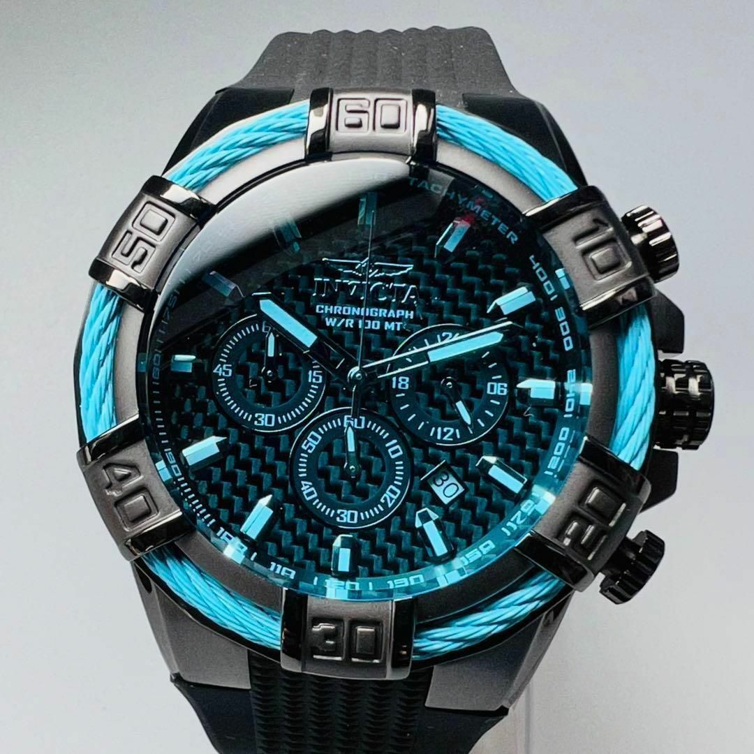 ステンレスバンド腕時計 INVICTA  インビクタ ブルー 新品 ケース付属 ボルト メンズ