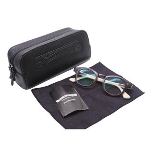 CHROMEHEARTS クロムハーツ メガネ ダガータイニーチャーム シルバー925 プラスチック ベージュ ブラウン シルバー 美品 52542