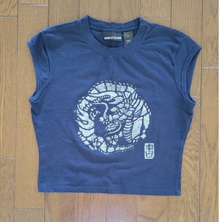 ダナキャランニューヨーク(DKNY)のDKNY JEANS　クロップドTシャツ　M　NAVY(Tシャツ(半袖/袖なし))