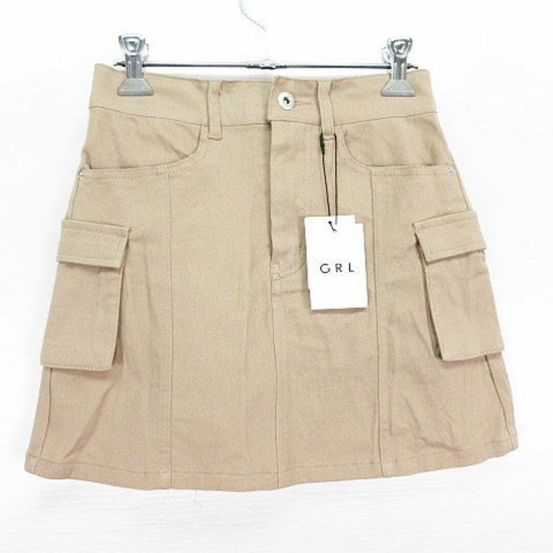 GRL(グレイル)のグレイル スカート ミニ丈 タイト ミリタリー インナーパンツ付き S ベージュ レディースのスカート(ミニスカート)の商品写真