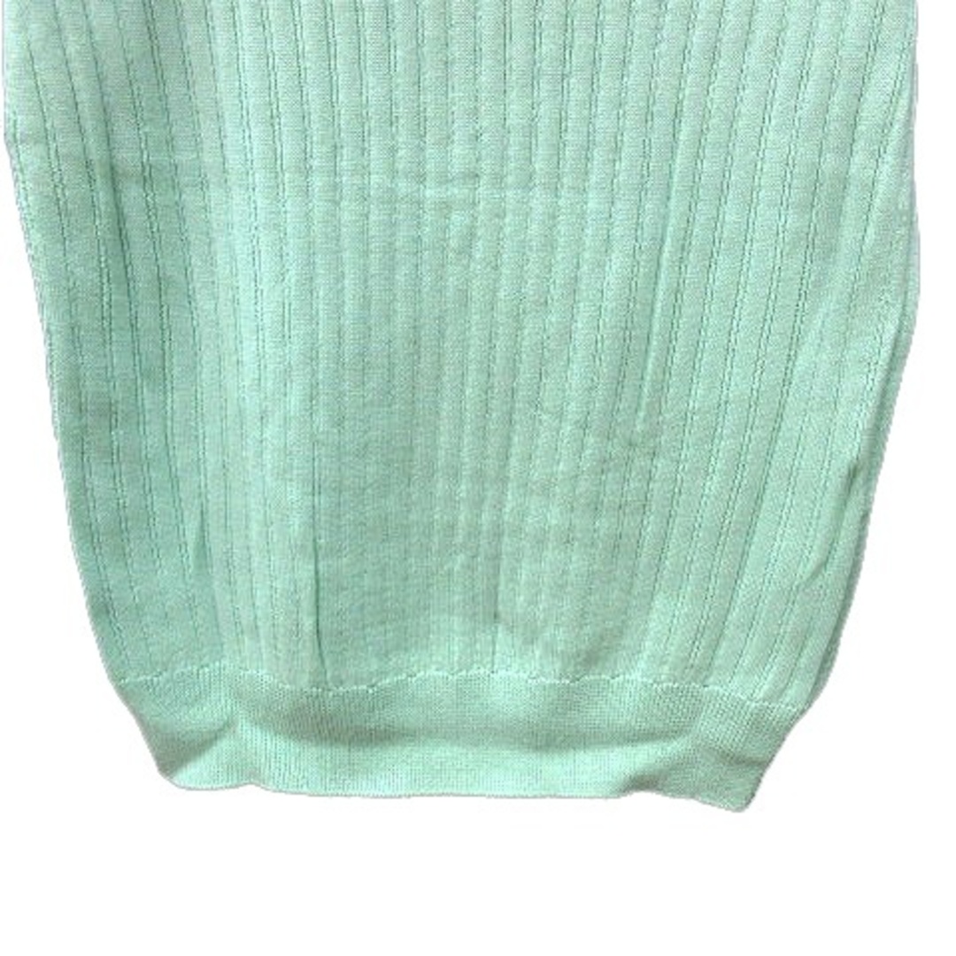 INDEX(インデックス)のインデックス ニット カットソー Vネック 半袖 ビジュー M 黄緑 レディースのトップス(ニット/セーター)の商品写真