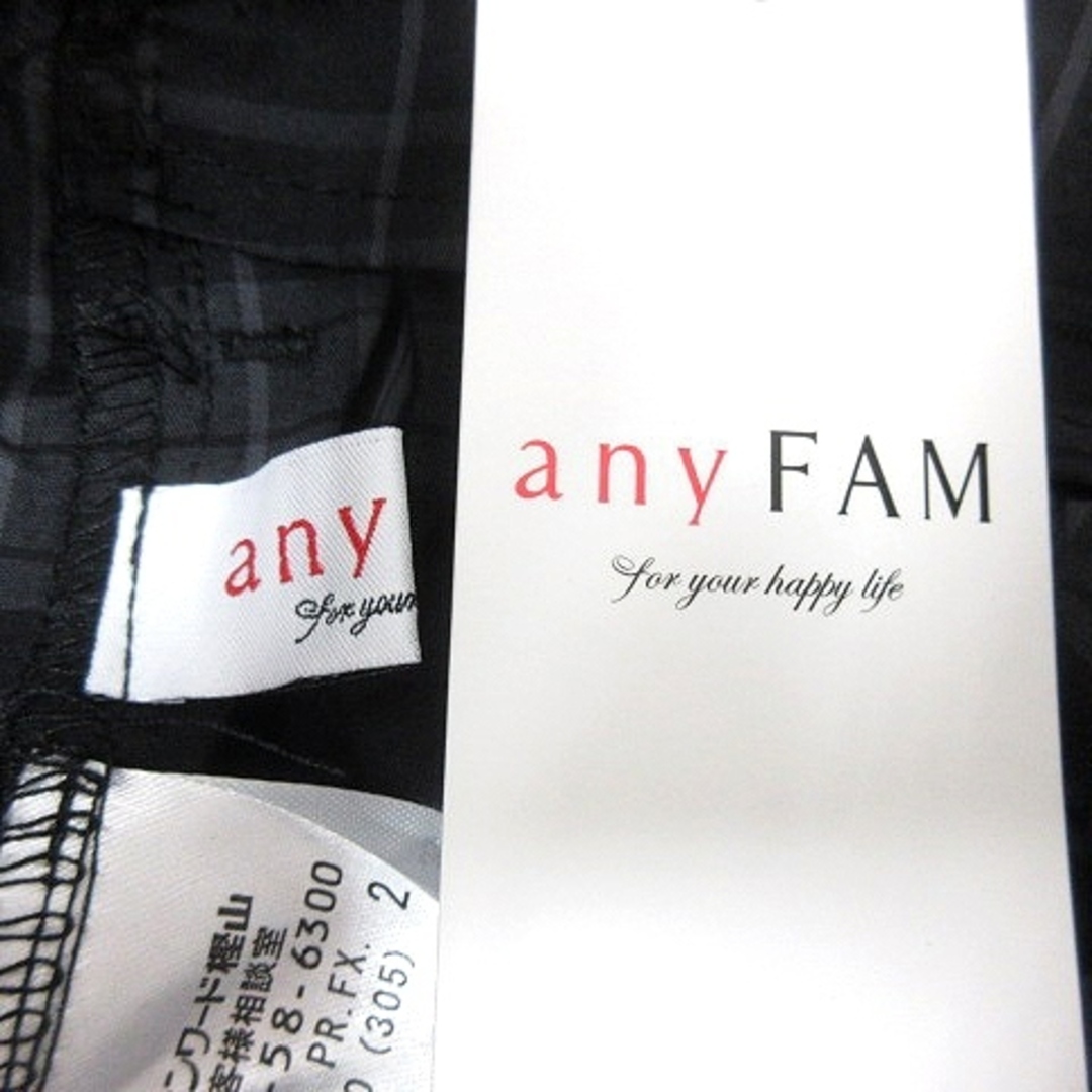 anyFAM(エニィファム)のエニィファム anyFam ワイドパンツ チェック 2 黒 ブラック /MN レディースのパンツ(その他)の商品写真