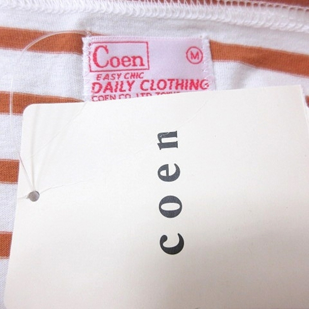 coen(コーエン)のコーエン coen カットソー クルーネック ボーダー 半袖 M オレンジ レディースのトップス(カットソー(半袖/袖なし))の商品写真