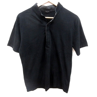 コムサイズム(COMME CA ISM)のコムサイズム シャツ スキッパーカラー 半袖 L 黒 ■MO(シャツ)