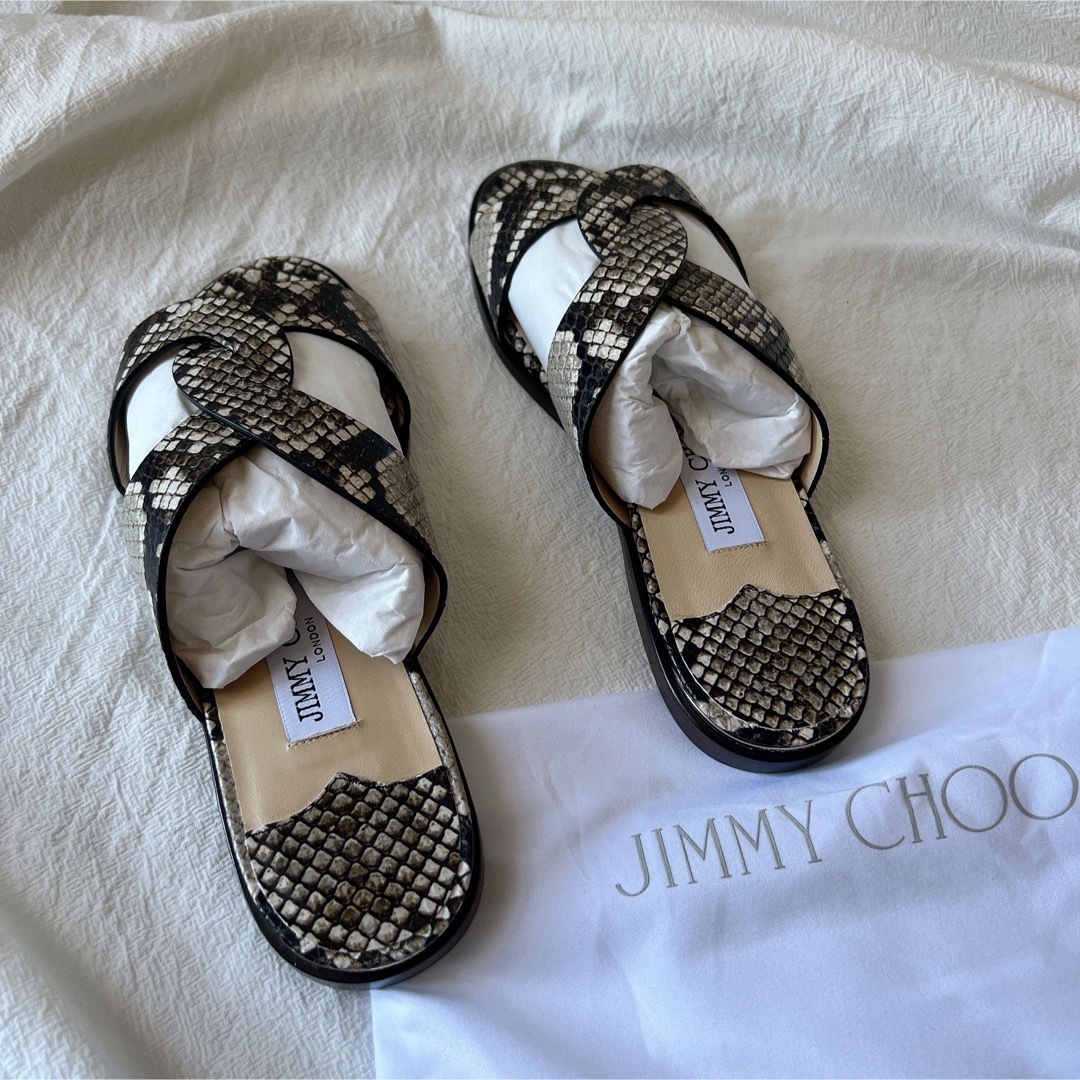 【新品未使用】JIMMY CHOO レディース　サンダル 23cm パイソン柄 4