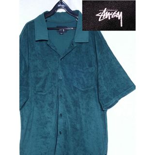 ステューシー(STUSSY)のSTUSSY パイル地 開襟シャツ アロハシャツ 半袖(シャツ)