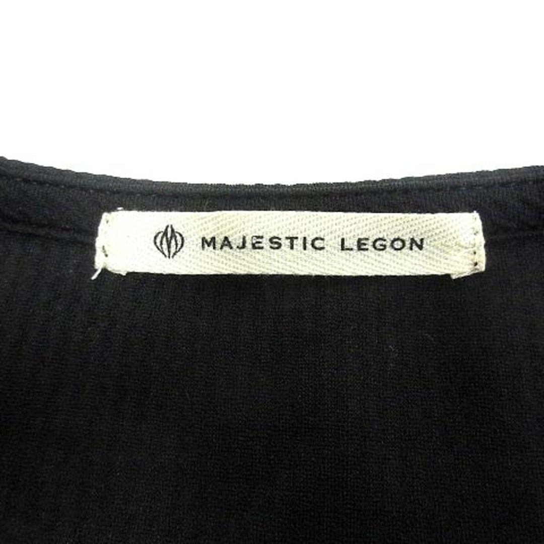 MAJESTIC LEGON(マジェスティックレゴン)のマジェスティックレゴン カットソー 切替 シフォン 半袖 Free 黒 ■MO レディースのトップス(カットソー(半袖/袖なし))の商品写真