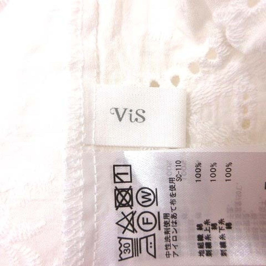 ViS(ヴィス)のViS ブラウス 刺しゅう カットワーク 半袖 F 白 ホワイト /YK ■MO レディースのトップス(シャツ/ブラウス(半袖/袖なし))の商品写真