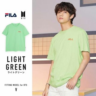 フィラ(FILA)の★FILA(フィラ)×BTS(防弾少年団)コラボ Tシャツ・・ライトグリン(アイドルグッズ)