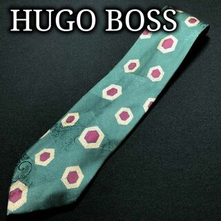 ヒューゴボス(HUGO BOSS)のヒューゴボス ヘキサゴン グリーン ネクタイ A107-E25(ネクタイ)