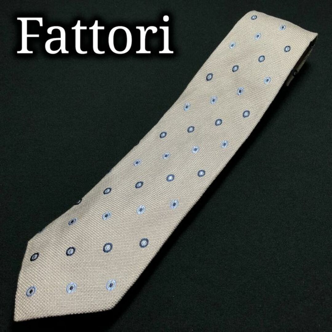 FATTORI(ファットーリ)のファットーリ ドット グレー ネクタイ A107-G03 メンズのファッション小物(ネクタイ)の商品写真