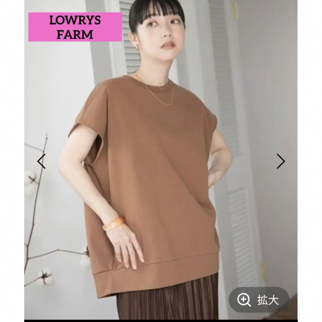 LOWRYS FARM オーバーサイズプリントTシャツ　ブラウン | フリマアプリ ラクマ