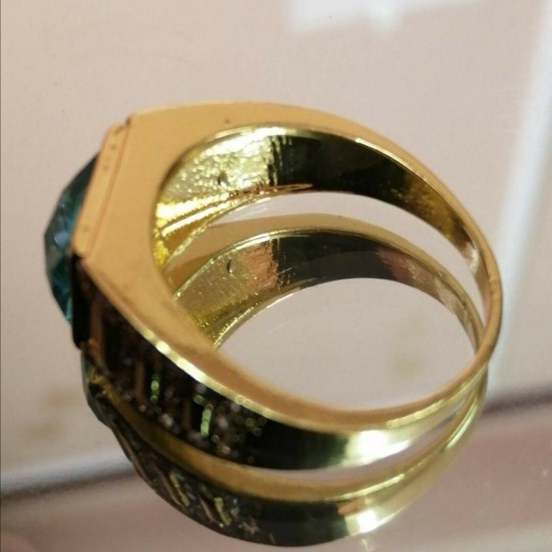 【SLME】リング メンズ アクセサリー グリーン エメラルド 指輪 22号 レディースのアクセサリー(リング(指輪))の商品写真