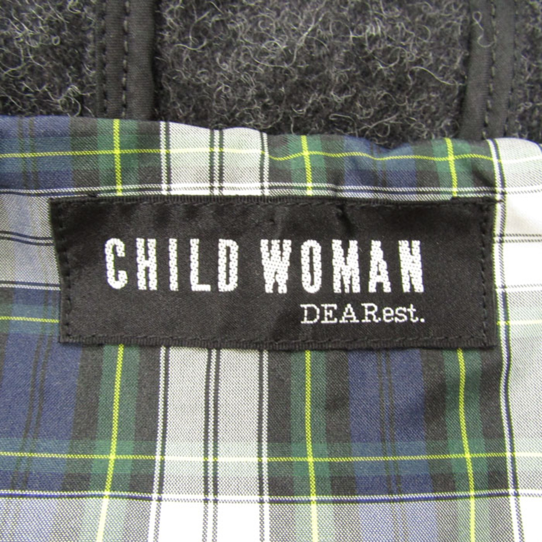 チャイルドウーマン コート フード付き ジャケット アウター ウール混 レディース Fサイズ グレー CHILD WOMAN 1