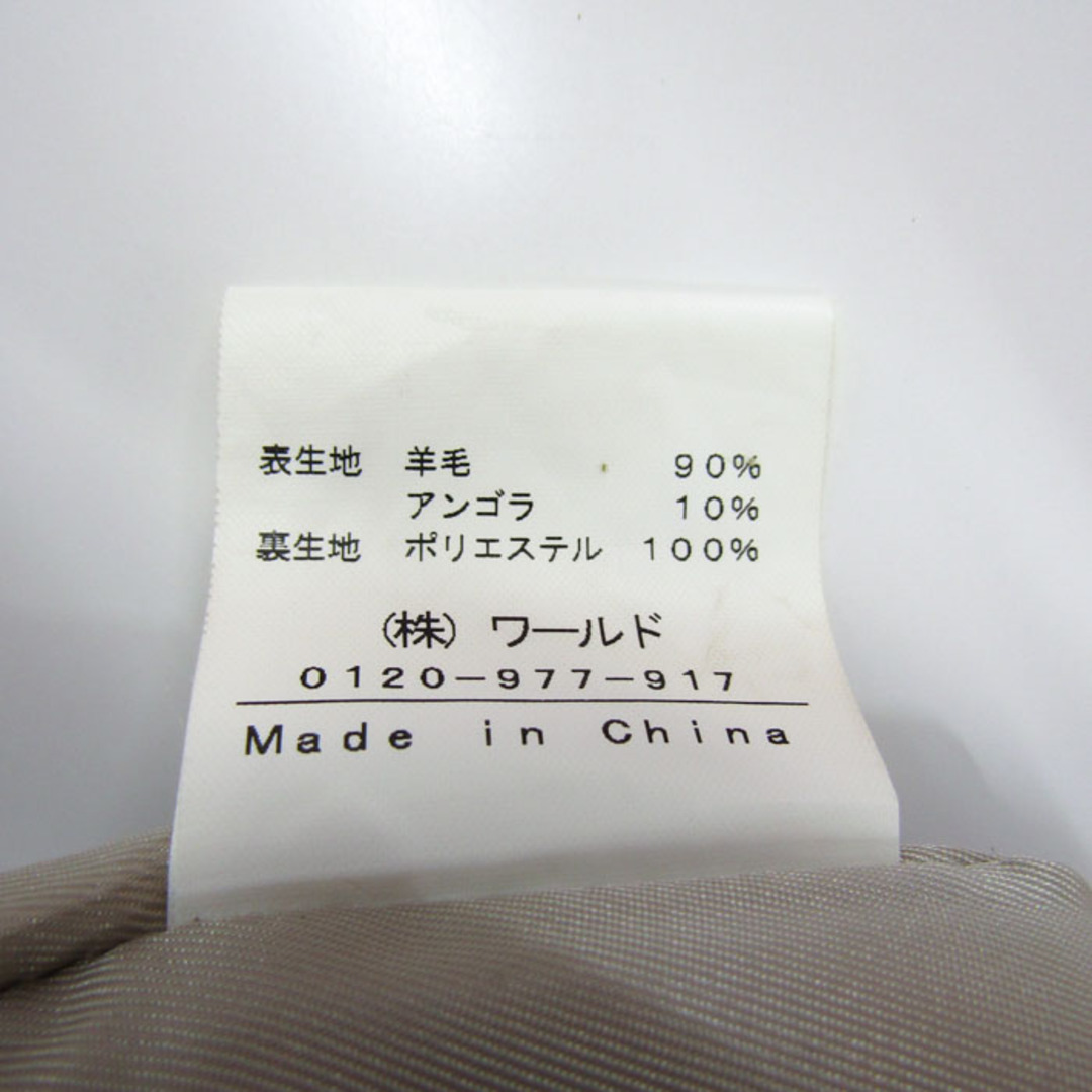 インディヴィ ロングコート スタンドカラー ウエストベルト 無地 アウター ウール/アンゴラ混 レディース 36サイズ ベージュ INDIVI