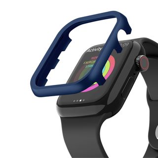 アップルウォッチ(Apple Watch)のアップル ウォッチ 文字盤 メタルフレーム カバー ネイビー44(その他)