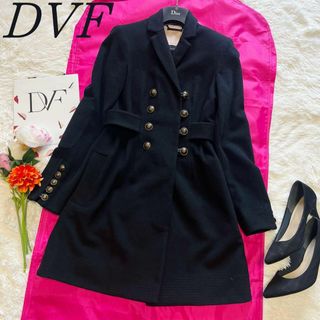 ダイアンフォンファステンバーグ(DIANE von FURSTENBERG)の【良品】DIANEvonFURSTENBERG ナポレオンコート ブラック 0(ロングコート)