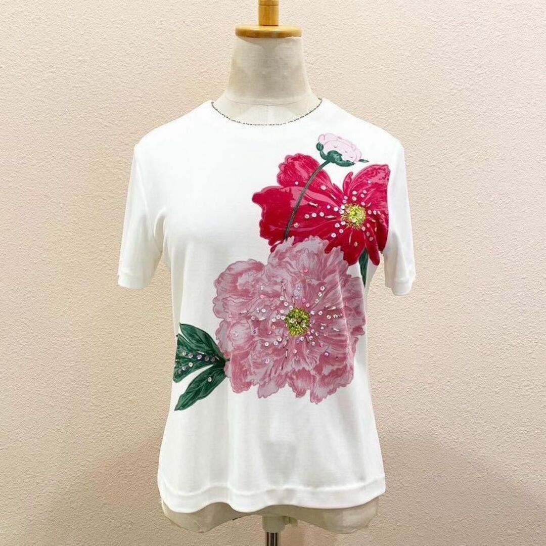 ￥38500-程度サイズ詳細192189 HANAE MORI ハナエ モリ 花柄トップス カットソー