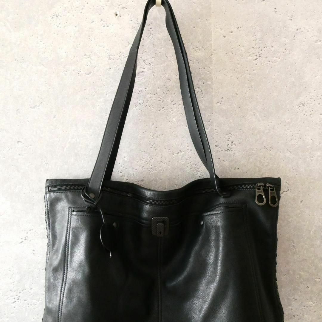 良品 BOTTEGA VENETA レザー サイドイントレチャート トートバッグ www