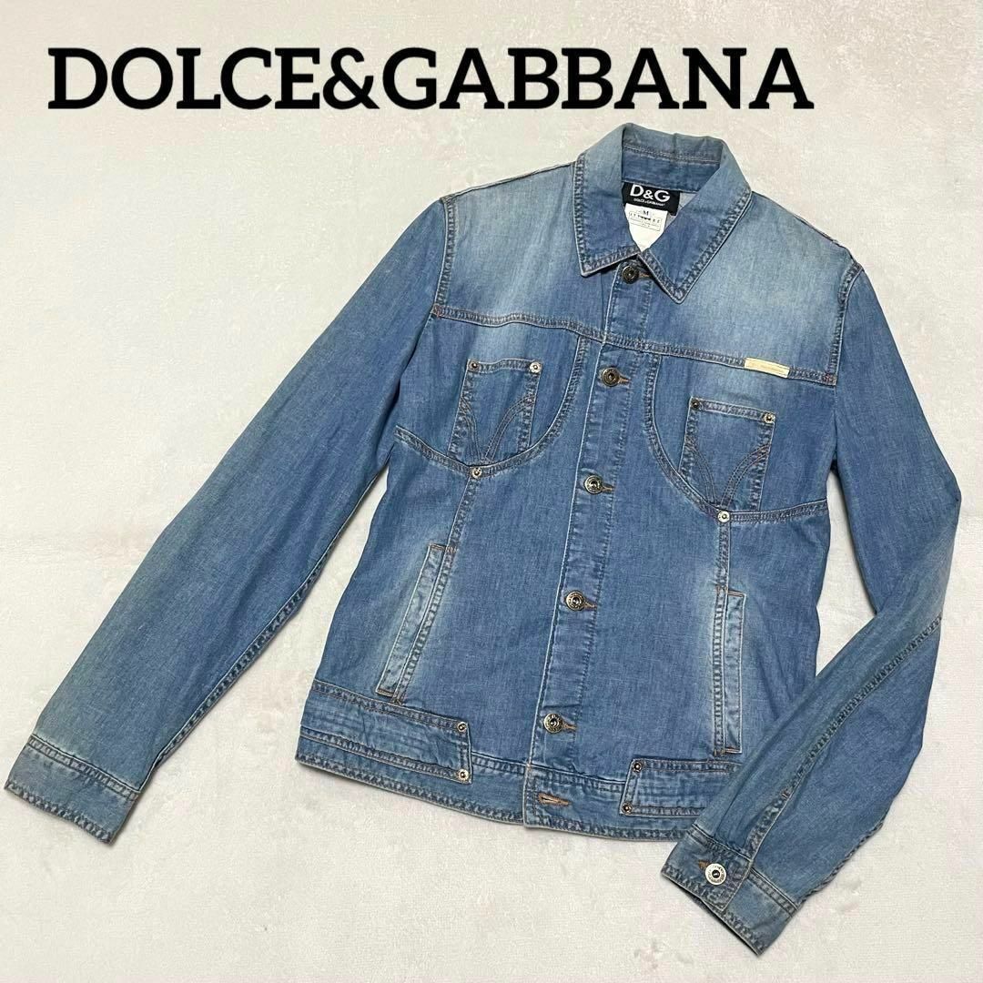 562 【希少品】DOLCE&GABBANA デニムジャケット M バックロゴ