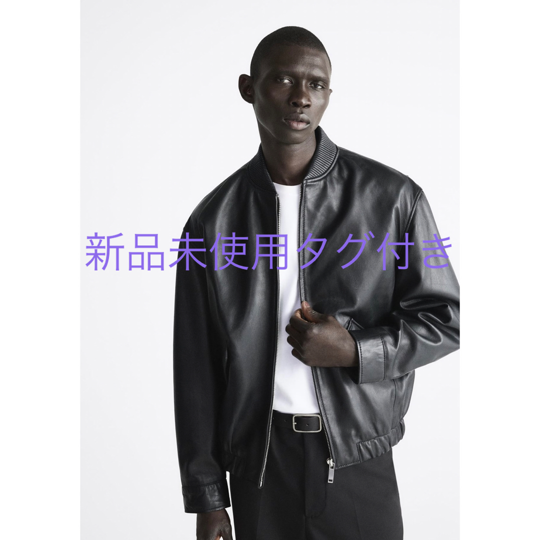 新品タグ付き60%オフ！　ZARA 本革レザージャケット | フリマアプリ ラクマ