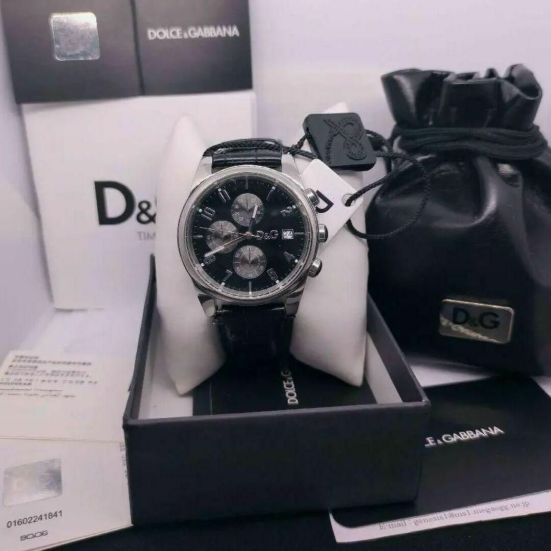 定価9万円　DOLCE&GABBANA　腕時計　D&G　メンズ　ブラック　動作品