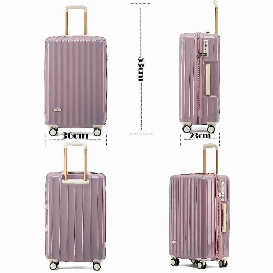 色: Pink】[GGQAAA] スーツケース キャリーケース ファスナーフレ