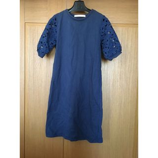 シップス(SHIPS)のSHIPS   Khaju スェットワンピース　NAVY(ひざ丈ワンピース)