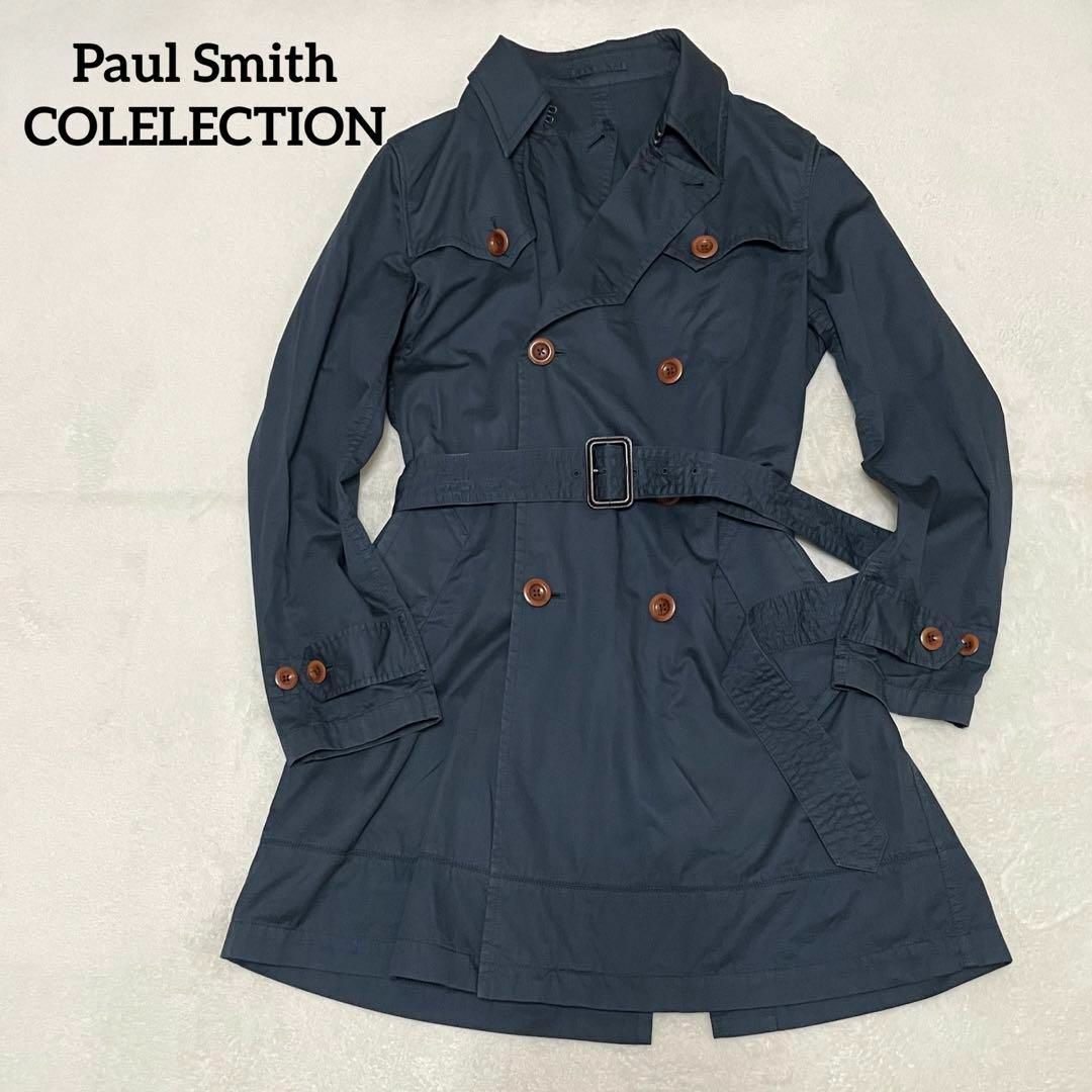 599 PaulSmithCOLELECTION トレンチコート 濃紺 綿 M