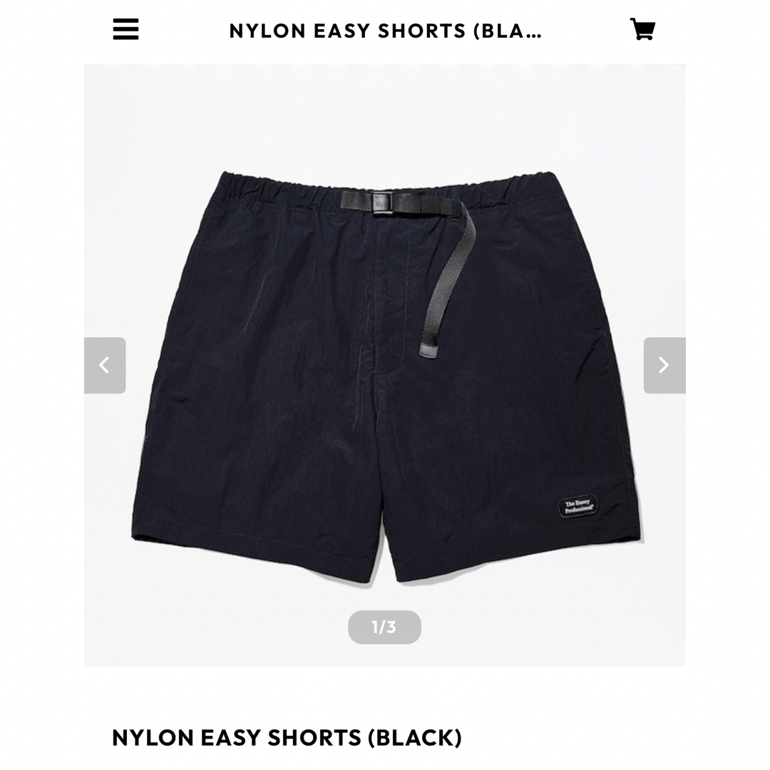 エンノイennoy NYLON EASY SHORTS (BLACK) ショーツLサイズ