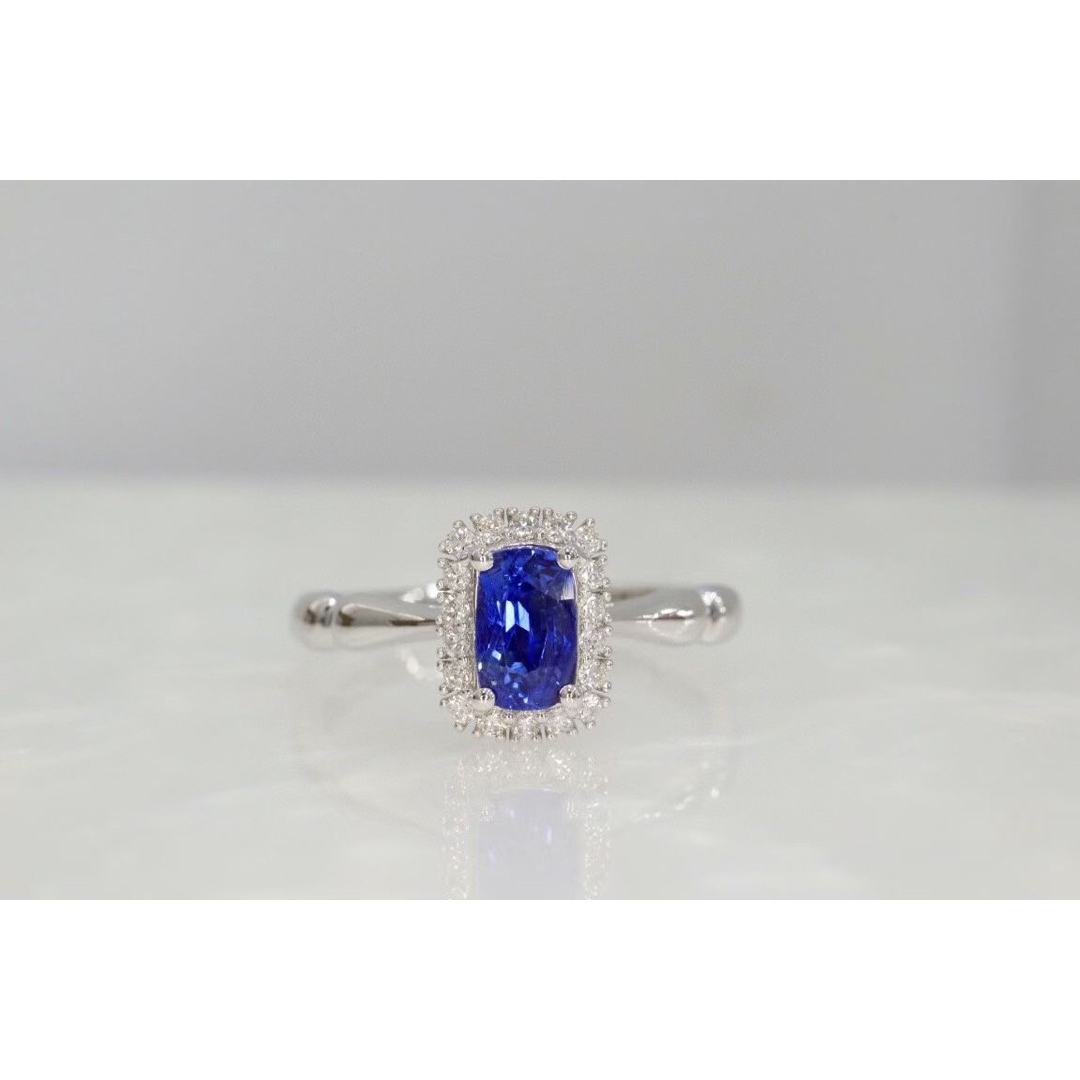 天然 ロイヤルブルーサファイア ダイヤ リング1.86ct k18 fダイヤモンド