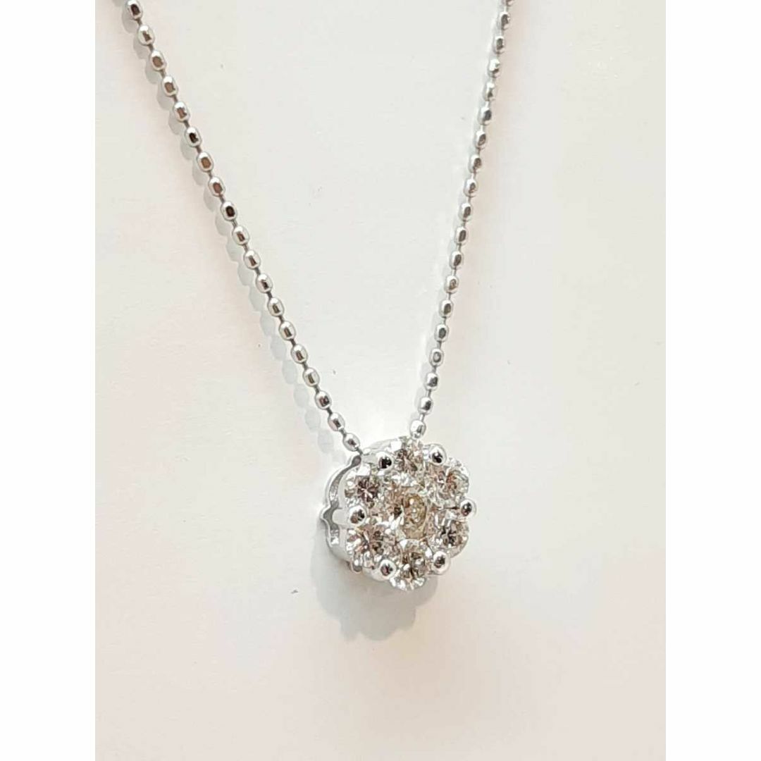 ★☆K18WG★天然ダイヤ0.50ct☆ネックレス40cm ペンダント☆1 送料k18wg石