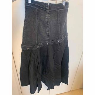 アメリヴィンテージ(Ameri VINTAGE)のAmeri VINTAGE FLOWING LINE DENIM SKIRT m(ロングスカート)