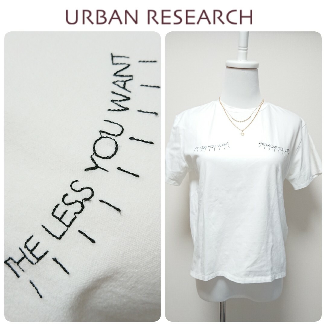 URBAN RESEARCH(アーバンリサーチ)の胸元刺繍 半袖Tシャツ ホワイト レディースのトップス(Tシャツ(半袖/袖なし))の商品写真