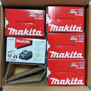 Makita - マキタ 純正 新品 バッテリー 5個セット BL1860B 18V 6.0Ahの ...