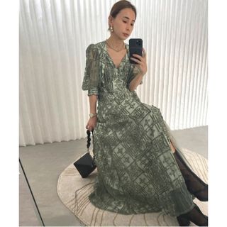 アメリヴィンテージ(Ameri VINTAGE)のAMERI MEDI PALACE EMBROIDERY DRESS(ロングドレス)