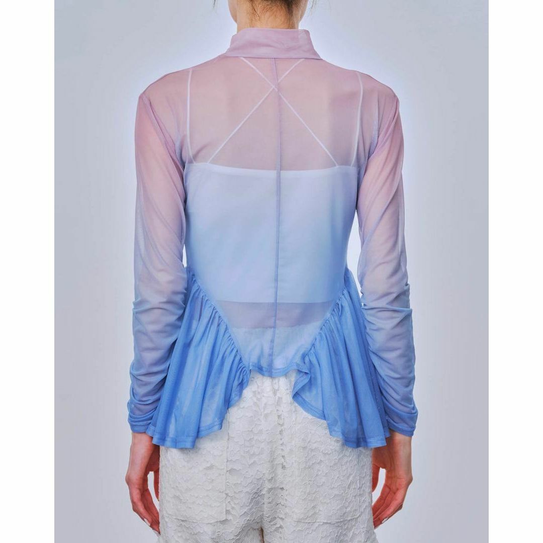 新品 POPPY あさぎーにょアーチギャザーシースルートップス グラデーション 新品 POPPY あさぎーにょアーチギャザーシースルートップス グラデーション